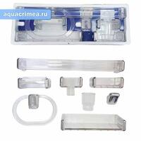 Набор в ванную из 8 предметов прозрачный - хромированный из АБС пластика